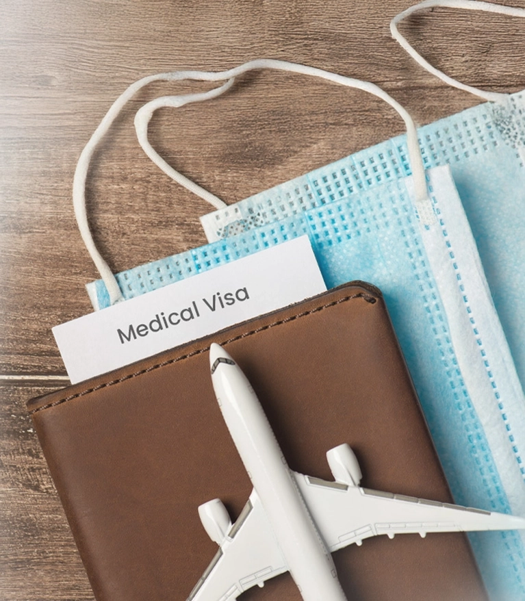 Patient reviewing medical visa documents for treatment in India